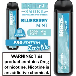 Breeze Pro Zero Nicotine Blueberry Mint  