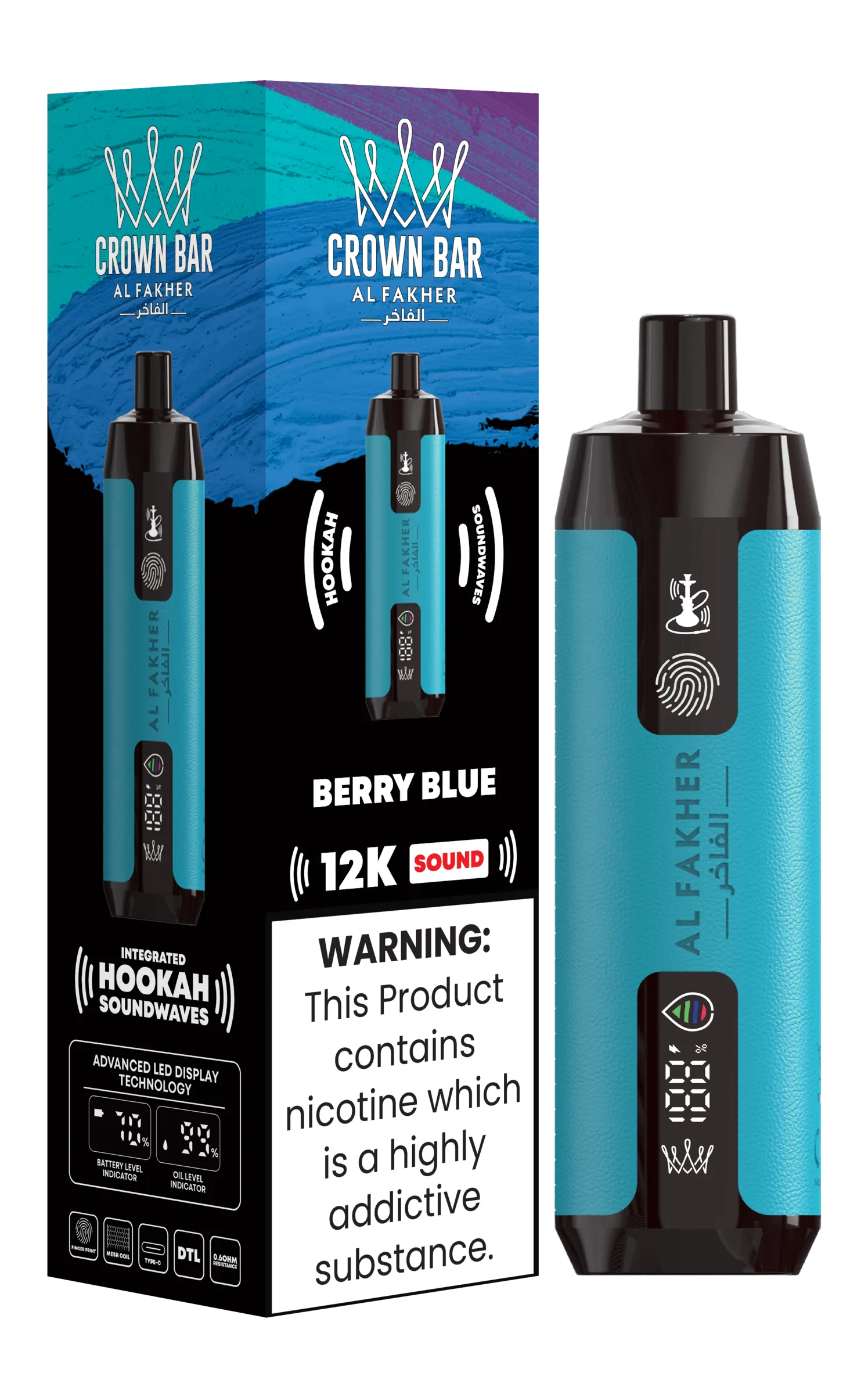 Al Fakher Crown Bar 12K Sound Berry Blue