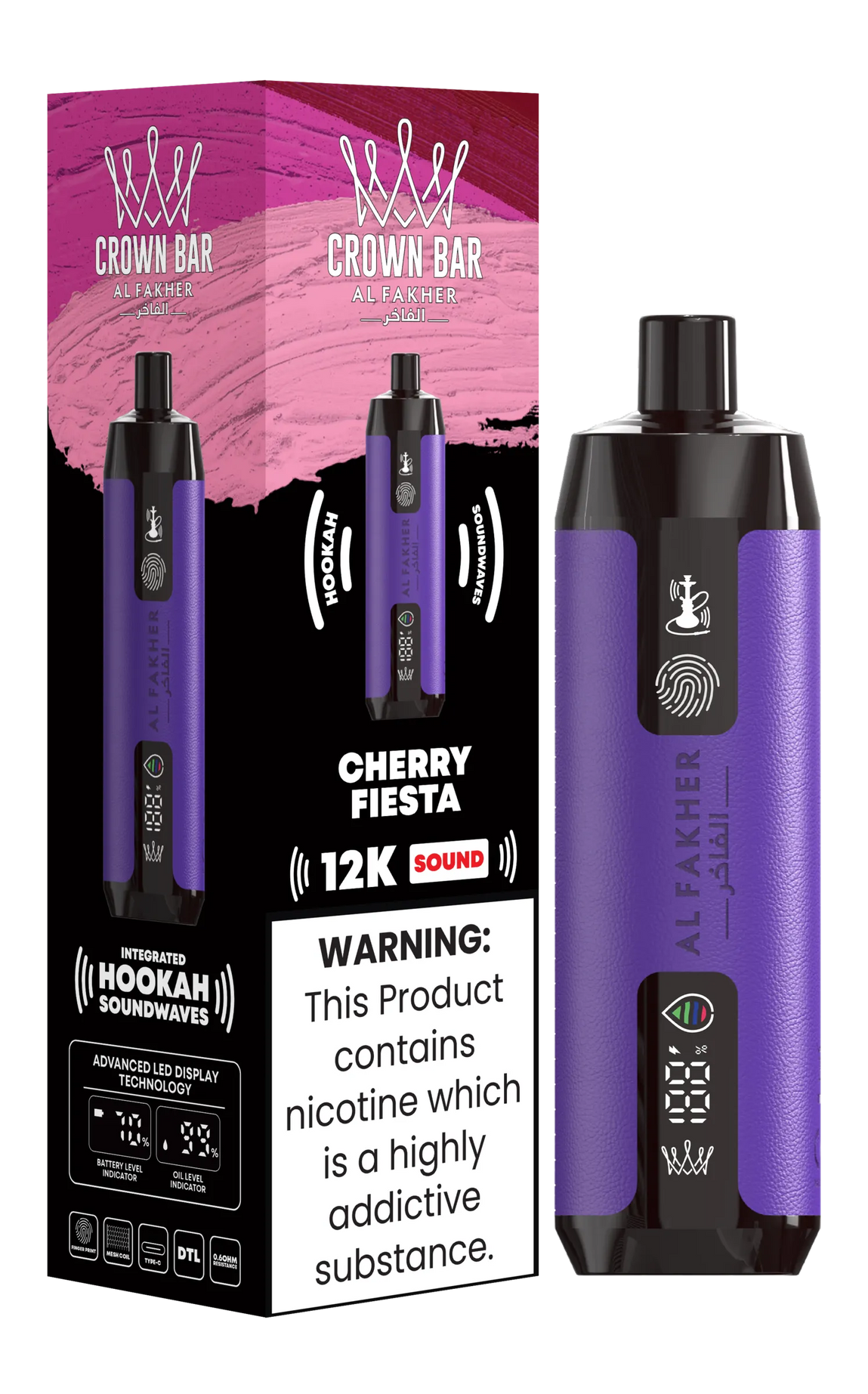 box mod vape built in battery Al Fakher Crown Bar 8000 Pro Flavors