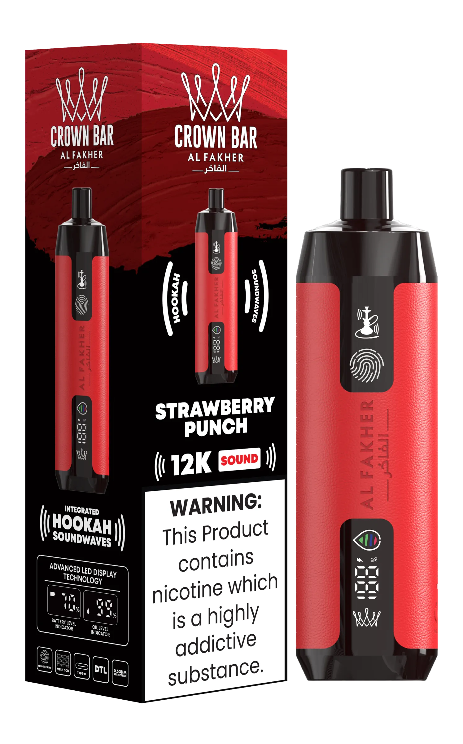 Al Fakher Crown Bar 12K Sound Strawberry Punch