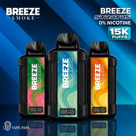 Breeze Stratus 0% Nicotine 15K | Vape Papa Store 