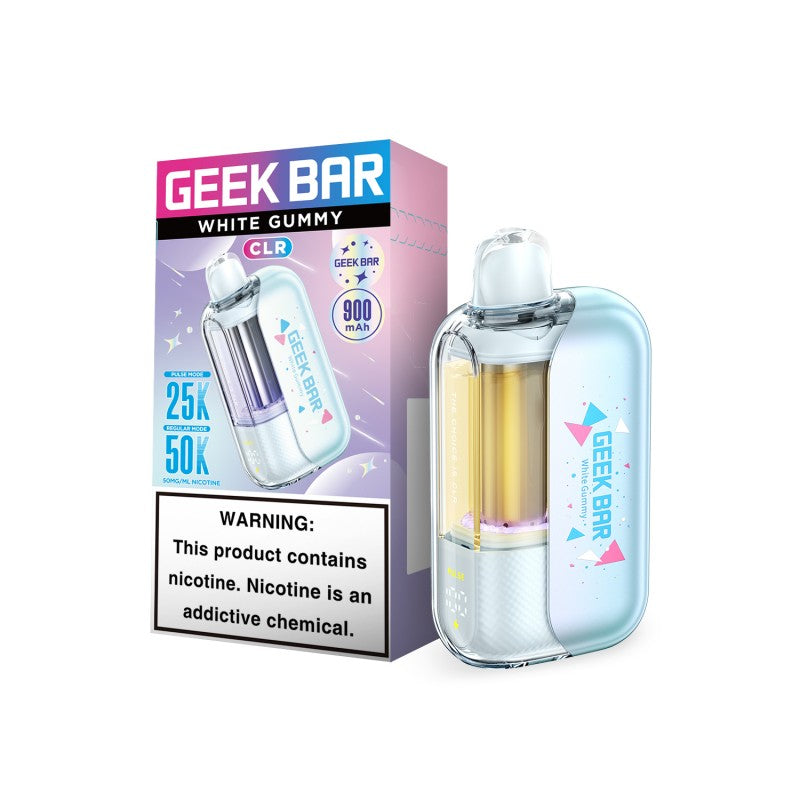 White Gummy Geek Bar CLR 50K Disposable Vape