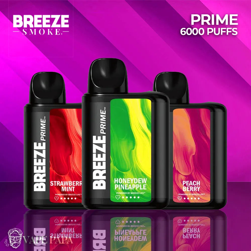 Breeze Prime Disposable Vape – Enjoy 6000 Puffs – Vape papa Breeze prime near me