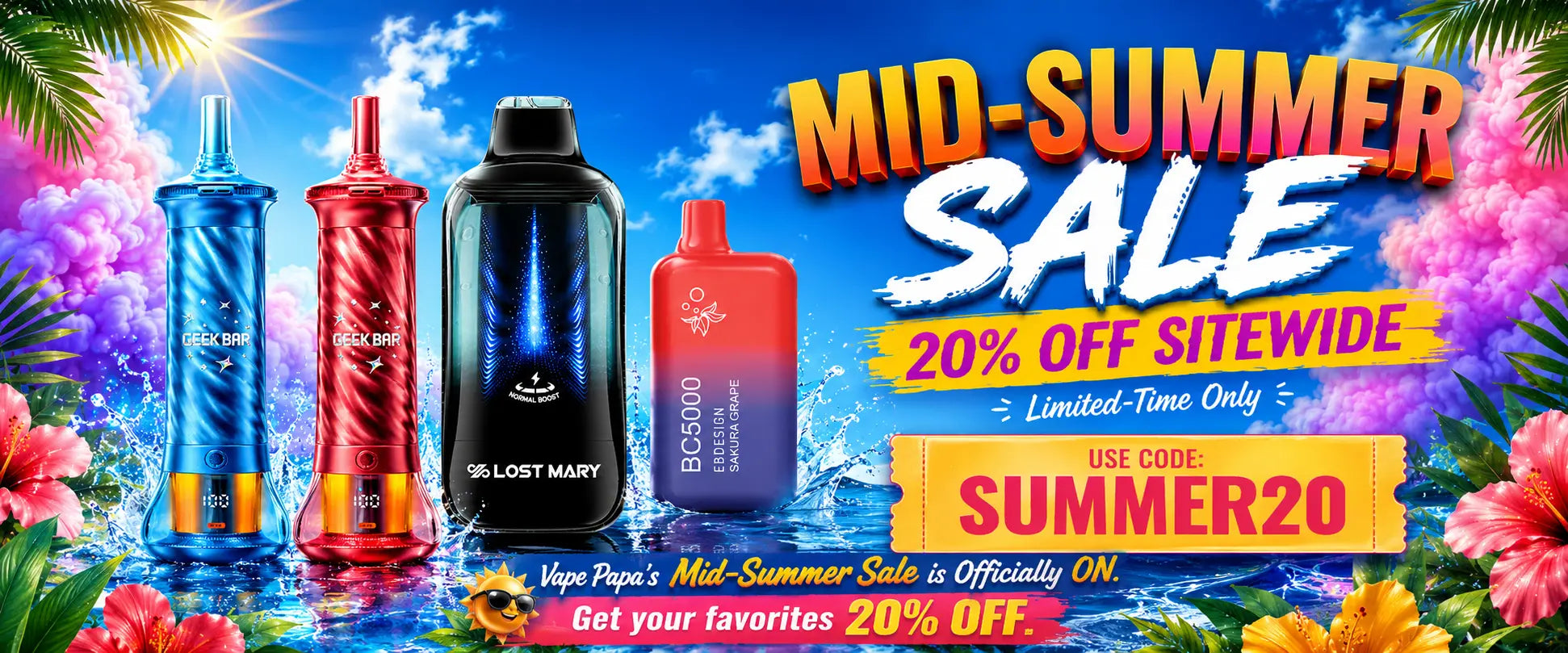 Vape Papa's Mid Summer Sale Banner 