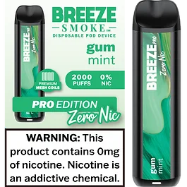 Breeze Pro Zero Nicotine Gum Mint